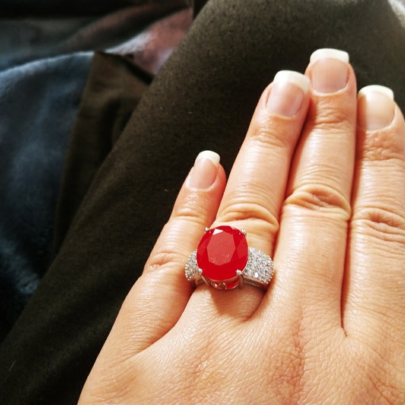 New beautiful ruby silver filled - Picture 5 of 8